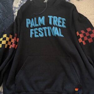 Aviator Nation Palm Tree Festival Sweatshirt - Black /Neon - XL